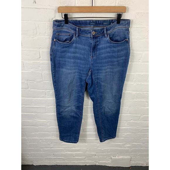 J. Jill Women's Authentic Fit Slim Ankle Jeans Stretch Denim Blue Size 16 Petite - Picture 1 of 5